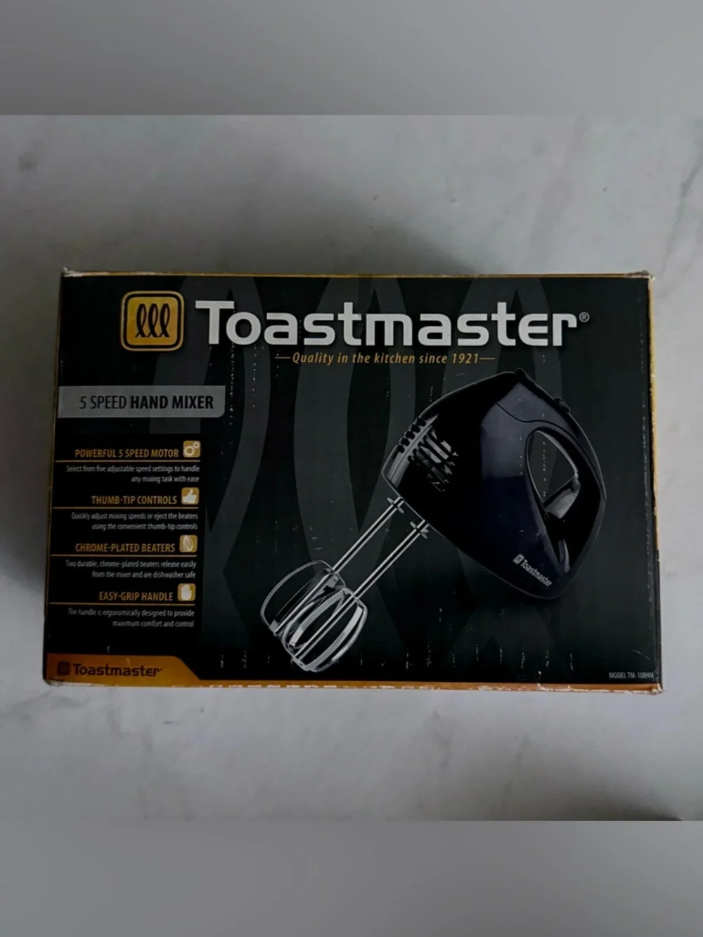 Black Hand Mixer Toastmaster 5 Speed Electric